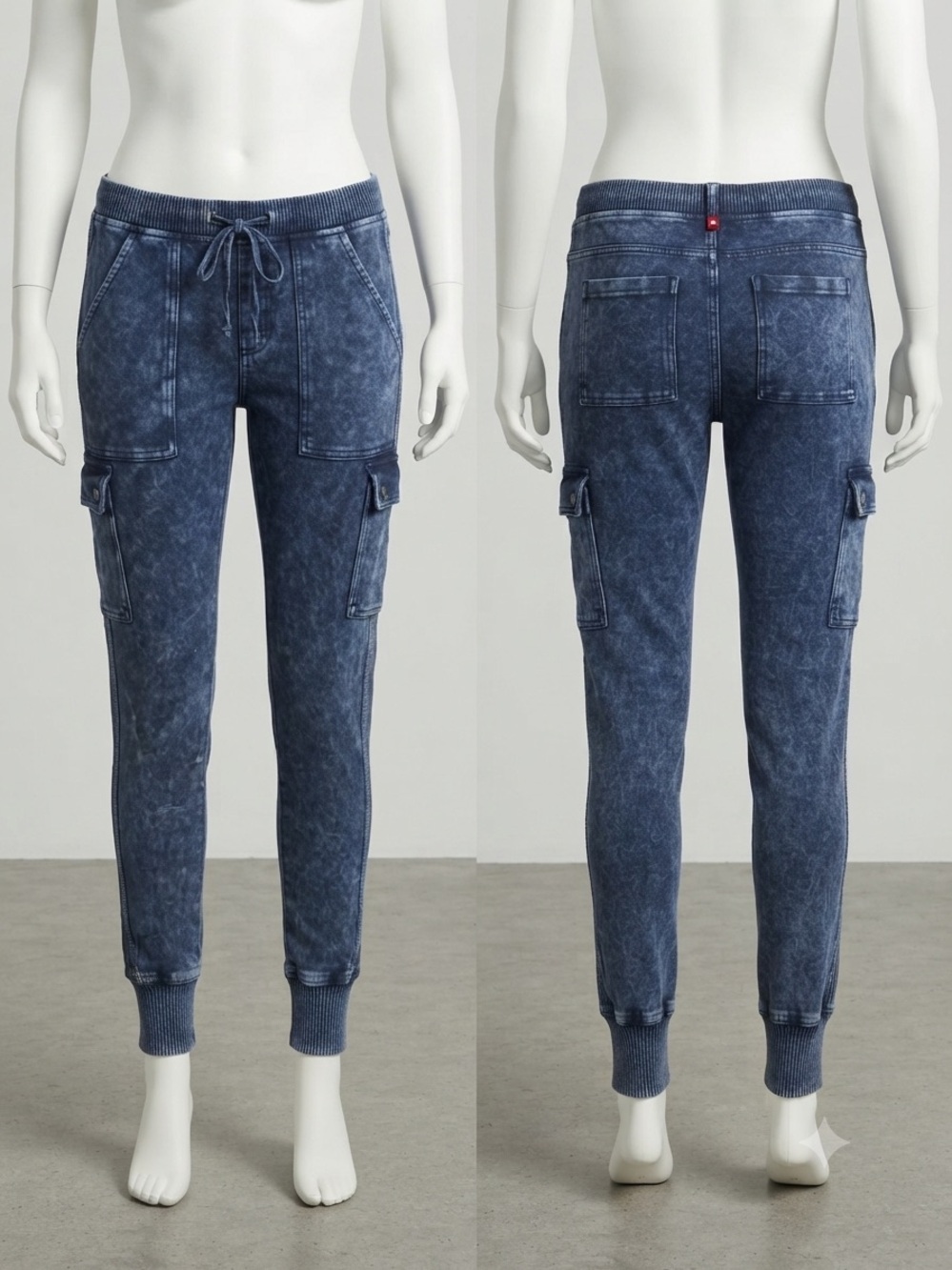 Forever 21 Faded Black Acid-Wash Joggers